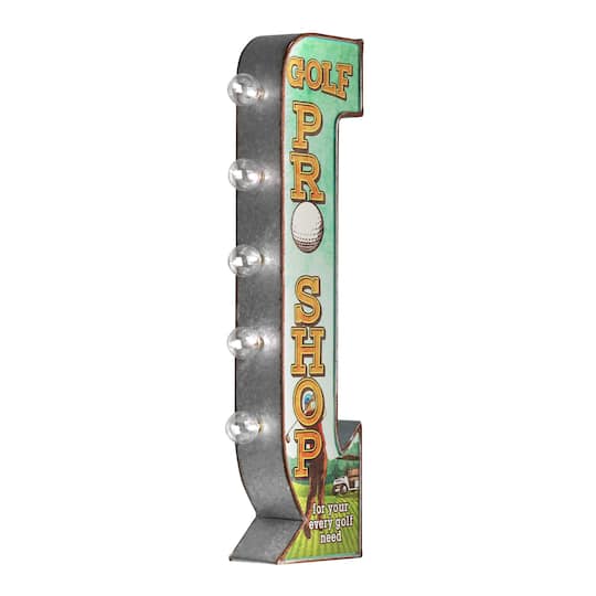 American Art Decor 27&#x22; Metal LED Golf Pro Shop Marquee Sign